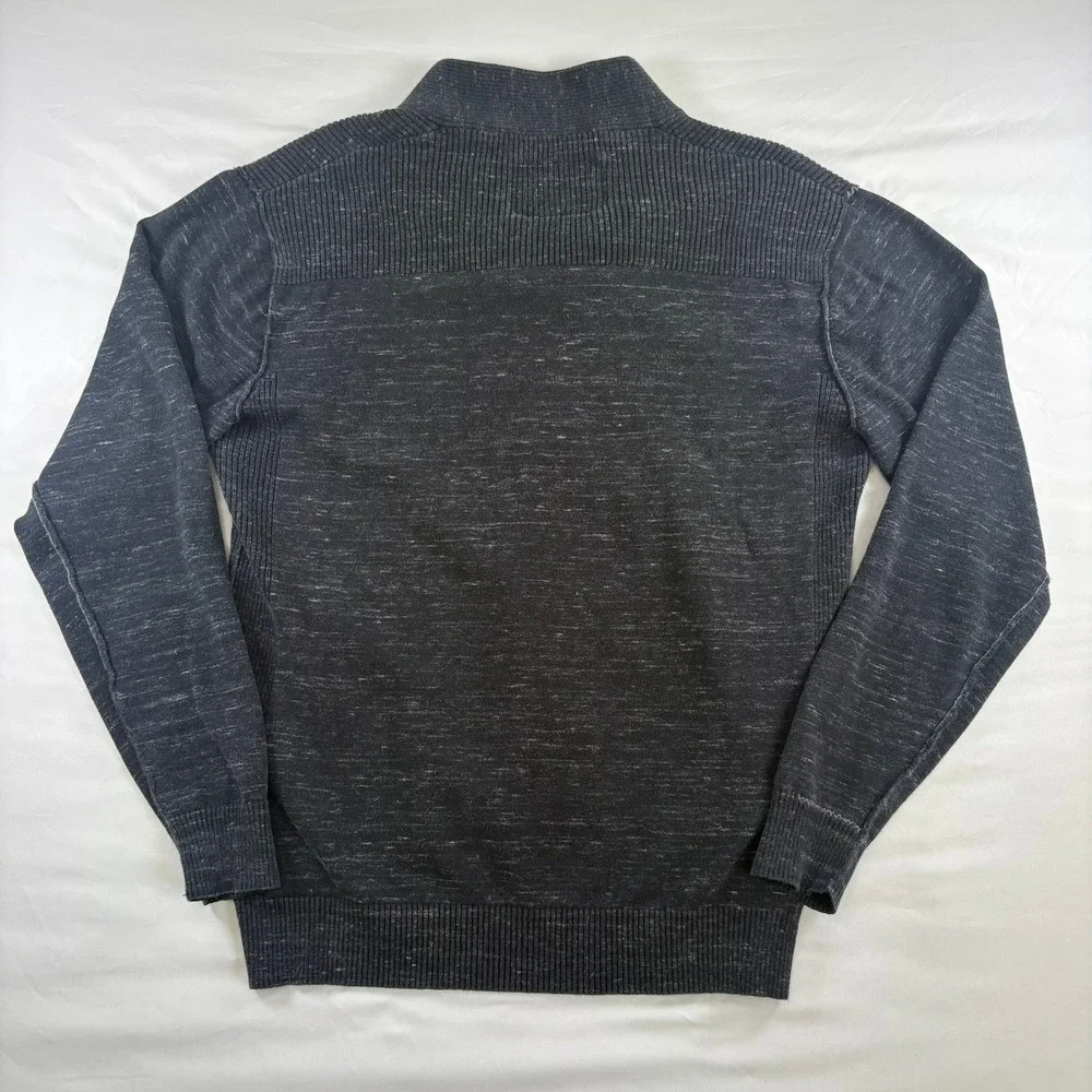 Buckle Black Sweater Mens Large Gray No. 48 Shawl Neck‎ Marled Pullover